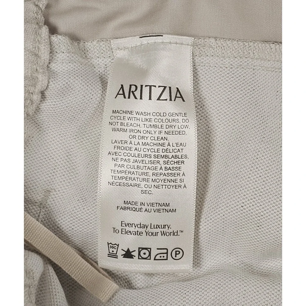 Aritzia Lodge Linen Wide Leg Pants Women's Size Large Undyed Ecru